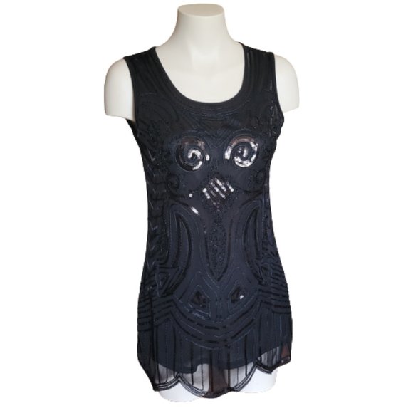 Lily Morgan Sequin Sleeveless Top Size Small - Picture 1 of 14